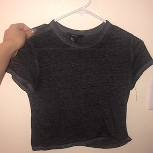 Distressed Grey Crop Top
